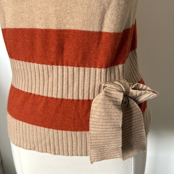 Valentino Cashmere Wool Striped Pullover Medium Sleeveless‎ Sweater Too Blouse - Picture 5 of 9